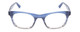 Front View of Jones New York J229 Designer Reading Eye Glasses with Custom Cut Powered Lenses in Blue Ladies Oval Full Rim Acetate 48 mm