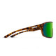 Side View of Suncloud Double Up Pit Viper Style Full Rim Sport Shield Sunglasses in Matte Tortoise with Polar Green Mirror
