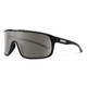 Profile View of Suncloud Double Up Pit Viper Style Full Rim Sport Shield Sunglasses in Black with Polar Gray