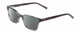 Profile View of Jones New York J227 Designer Polarized Sunglasses with Custom Cut Smoke Grey Lenses in Grey Marble Horn Ladies Square Full Rim Acetate 48 mm