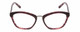 Front View of Jones New York J766 Designer Reading Eye Glasses with Custom Cut Powered Lenses in Purple Crystal Marble Tortoise Ladies Cat Eye Full Rim Acetate 52 mm