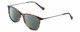 Profile View of Lucky Brand D510 Designer Polarized Sunglasses with Custom Cut Smoke Grey Lenses in Blue Brown Stripe Horn Unisex Cat Eye Full Rim Acetate 52 mm