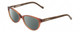 Profile View of Lucky Brand D701 Designer Polarized Sunglasses with Custom Cut Smoke Grey Lenses in Brown Crystal Unisex Square Full Rim Acetate 49 mm