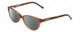 Profile View of Lucky Brand D701 Designer Polarized Reading Sunglasses with Custom Cut Powered Smoke Grey Lenses in Brown Crystal Unisex Square Full Rim Acetate 49 mm