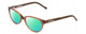 Profile View of Lucky Brand D701 Designer Polarized Reading Sunglasses with Custom Cut Powered Green Mirror Lenses in Brown Crystal Unisex Square Full Rim Acetate 49 mm