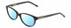 Profile View of Lucky Brand D701 Designer Blue Light Blocking Eyeglasses in Gloss Black Ladies Oval Full Rim Acetate 49 mm