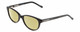 Profile View of Lucky Brand D701 Designer Polarized Reading Sunglasses with Custom Cut Powered Sun Flower Yellow Lenses in Gloss Black Ladies Oval Full Rim Acetate 49 mm