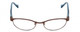 Front View of Lucky Brand Peppy KIDS Designer Reading Eye Glasses with Custom Cut Powered Lenses in Satin Purple Snowflake Lavender Crystal Ladies Oval Semi-Rimless Metal 46 mm