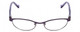 Front View of Lucky Brand Tickle Designer Single Vision Prescription Rx Eyeglasses in Satin Black Blue Leaf Ladies Oval Semi-Rimless Metal 49 mm