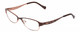 Profile View of Lucky Brand Tickle Women's Oval Designer Reading Glasses Brown Copper Leaf 49 mm