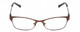Front View of Lucky Brand Wiggle Designer Single Vision Prescription Rx Eyeglasses in Satin Brown Mosaic Green Ladies Oval Semi-Rimless Metal 49 mm