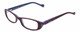 Profile View of Lucky Brand Spark Plug KIDS Designer Reading Eye Glasses with Custom Cut Powered Lenses in Purple Lavender Mauve Triple Layer Crystal Ladies Cat Eye Full Rim Acetate 46 mm