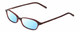 Profile View of Jones New York J220 Designer Blue Light Blocking Eyeglasses in Burgundy Red Ladies Cat Eye Full Rim Acetate 49 mm