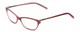 Profile View of Jones New York J223 Designer Single Vision Prescription Rx Eyeglasses in Pink Bubble Gum Crystal Silver Ladies Cat Eye Full Rim Acetate 49 mm