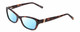 Profile View of Jones New York J226 Designer Blue Light Blocking Eyeglasses in Tortoise Havana Brown Gold Unisex Cat Eye Full Rim Acetate 50 mm