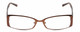 Front View of Jones New York J443 Womens Rectangle Designer Reading Glasses in Brown Leaf 54mm