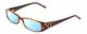 Profile View of Jones New York J733 Designer Blue Light Blocking Eyeglasses in Tortoise Havana Brown Gold Unisex Rectangular Full Rim Acetate 53 mm