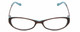 Front View of Lucky Brand Beach Trip Designer Single Vision Prescription Rx Eyeglasses in Brown Crystal Floral Ladies Cat Eye Full Rim Acetate 49 mm