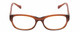 Front View of Lucky Brand Busy Bee Designer Reading Eye Glasses with Custom Cut Powered Lenses in Brown Crystal Caramel Ladies Cat Eye Full Rim Acetate 49 mm