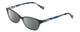 Profile View of Lucky Brand D706 Designer Polarized Sunglasses with Custom Cut Smoke Grey Lenses in Grey Blue Crystal Marble Tortoise Unisex Oval Full Rim Acetate 49 mm