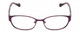 Front View of Lucky Brand Horizon Designer Reading Eye Glasses with Custom Cut Powered Lenses in Satin Purple Brown Stripe Horn Ladies Oval Full Rim Metal 51 mm