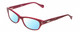 Profile View of Lucky Brand Swirl Designer Blue Light Blocking Eyeglasses in Red Layer Crystal Unisex Cat Eye Full Rim Acetate 53 mm