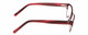 Side View of Jones New York J143 Designer Reading Eye Glasses with Custom Cut Powered Lenses in Satin Burgundy Red Crystal Ladies Oval Semi-Rimless Metal 47 mm
