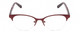Front View of Jones New York J145 Designer Reading Eye Glasses with Custom Cut Powered Lenses in Burgundy Red Crystal Tortoise Marble Ladies Cat Eye Semi-Rimless Metal 48 mm