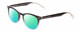 Profile View of Prive Revaux Show Off Single Designer Polarized Reading Sunglasses with Custom Cut Powered Green Mirror Lenses in Black Ombre Clear Crystal Ladies Round Full Rim Acetate 48 mm
