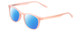 Profile View of Prive Revaux Show Off Single Designer Polarized Sunglasses with Custom Cut Blue Mirror Lenses in Crystal Amethyst Pink Ladies Round Full Rim Acetate 48 mm