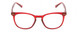 Front View of Prive Revaux Show Off Single Designer Reading Eye Glasses with Custom Cut Powered Lenses in Red Crystal Ladies Round Full Rim Acetate 48 mm