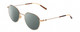 Profile View of GUCCI GG0684O Designer Polarized Sunglasses with Custom Cut Smoke Grey Lenses in Gold Brown Tortoise Havana Ivory Ladies Round Full Rim Metal 51 mm