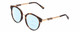 Profile View of Chopard VCH239 Designer Progressive Lens Blue Light Blocking Eyeglasses in Brown Tortoise Havana/Rose Gold Unisex Round Full Rim Acetate 50 mm