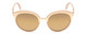 Front View of POLICE SPL499 Womens Cateye Designer Sunglasses in Pink Crystal/Gold Mirror 53mm