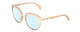 Profile View of POLICE SPL499 Designer Progressive Lens Blue Light Blocking Eyeglasses in Pink Crystal/Gold Ladies Cat Eye Full Rim Acetate 53 mm