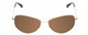 Front View of KATE SPADE ALLY Womens Aviator Designer Sunglasses Gold/Brown Stripe/Brown 60 mm