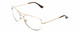 Profile View of KATE SPADE ALLY Designer Blue Light Blocking Eyeglasses in Gold/Brown Stripe Ladies Pilot Full Rim Metal 60 mm