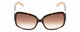 Front View of KATE SPADE LULU Women's Sunglasses Tortoise Havana/Off-White/Gold Sparkles 55 mm