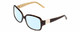 Profile View of KATE SPADE LULU Designer Blue Light Blocking Eyeglasses in Trortoise Havana/Off-White/Gold Sparkles Ladies Panthos Full Rim Acetate 55 mm