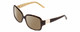 Profile View of KATE SPADE LULU Designer Polarized Reading Sunglasses with Custom Cut Powered Amber Brown Lenses in Trortoise Havana/Off-White/Gold Sparkles Ladies Panthos Full Rim Acetate 55 mm