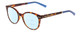 Profile View of Kate Spade KAYLIN Designer Progressive Lens Blue Light Blocking Eyeglasses in Dark Brown Amber Tortoise Havana Ladies Round Full Rim Acetate 49 mm