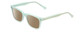 Profile View of Prive Revaux Expert Designer Polarized Sunglasses with Custom Cut Amber Brown Lenses in Mint Green Crystal Unisex Rectangle Full Rim Acetate 50 mm