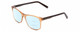 Profile View of Prive Revaux On The Wire Designer Progressive Lens Blue Light Blocking Eyeglasses in Crystal Cantaloupe Orange Blue Unisex Cateye Full Rim Acetate 52 mm