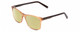 Profile View of Prive Revaux On The Wire Designer Polarized Reading Sunglasses with Custom Cut Powered Sun Flower Yellow Lenses in Crystal Cantaloupe Orange Blue Unisex Cateye Full Rim Acetate 52 mm