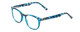 Profile View of Prive Revaux Show Off Single Designer Reading Eye Glasses with Custom Cut Powered Lenses in Blue Tortoise Havana Ladies Round Full Rim Acetate 48 mm