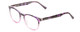 Profile View of Prive Revaux Show Off Single Designer Reading Eye Glasses with Custom Cut Powered Lenses in Black Purple Tortoise Blush Pink Crystal Fade Ladies Round Full Rim Acetate 48 mm