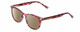 Profile View of Prive Revaux Show Off Single Designer Polarized Sunglasses with Custom Cut Amber Brown Lenses in Rose Red Tortoise Havana Crystal Ladies Round Full Rim Acetate 48 mm