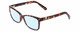 Profile View of Prive Revaux Julie Designer Blue Light Blocking Eyeglasses in Sangria Coral Red Brown Crystal Tortoise Havana Ladies Cateye Full Rim Acetate 50 mm
