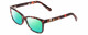 Profile View of Prive Revaux Julie Designer Polarized Reading Sunglasses with Custom Cut Powered Green Mirror Lenses in Sangria Coral Red Brown Crystal Tortoise Havana Ladies Cateye Full Rim Acetate 50 mm