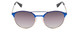 Front View of Prive Revaux Laguna Unisex Aviator Sunglasses in Royal Blue/Polarized Grey 52 mm